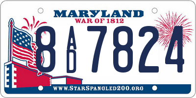 MD license plate 8AD7824