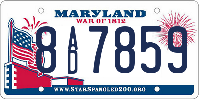 MD license plate 8AD7859