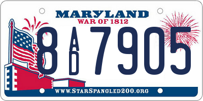 MD license plate 8AD7905
