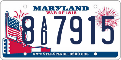 MD license plate 8AD7915