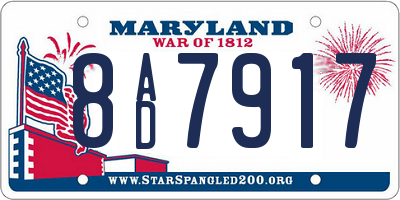 MD license plate 8AD7917