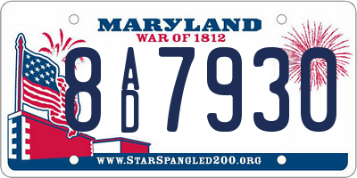 MD license plate 8AD7930