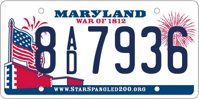MD license plate 8AD7936