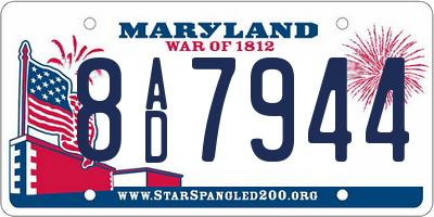 MD license plate 8AD7944