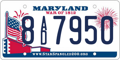 MD license plate 8AD7950