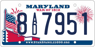 MD license plate 8AD7951