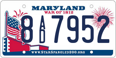 MD license plate 8AD7952