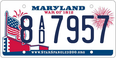 MD license plate 8AD7957