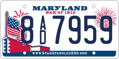 MD license plate 8AD7959
