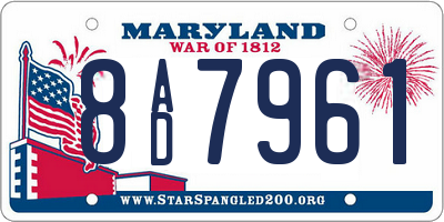 MD license plate 8AD7961