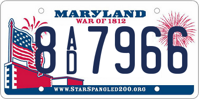 MD license plate 8AD7966
