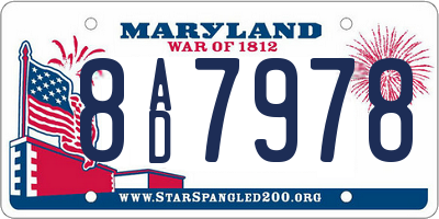 MD license plate 8AD7978