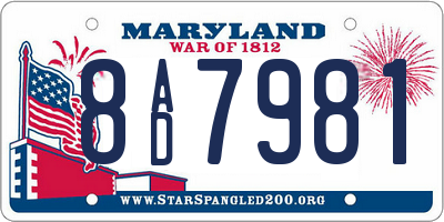 MD license plate 8AD7981