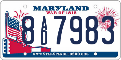 MD license plate 8AD7983