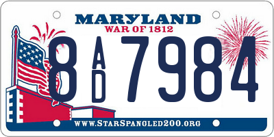 MD license plate 8AD7984