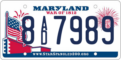MD license plate 8AD7989