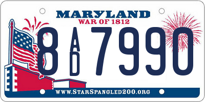 MD license plate 8AD7990