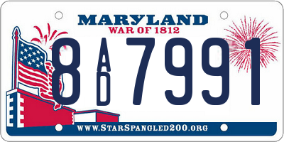 MD license plate 8AD7991