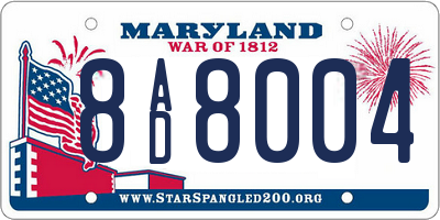 MD license plate 8AD8004