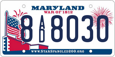 MD license plate 8AD8030