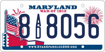 MD license plate 8AD8056