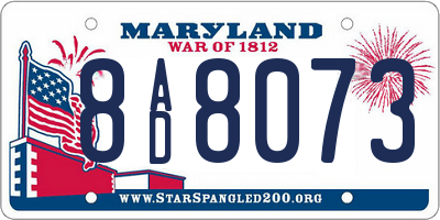 MD license plate 8AD8073