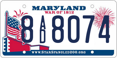 MD license plate 8AD8074