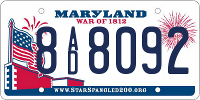 MD license plate 8AD8092