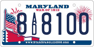 MD license plate 8AD8100