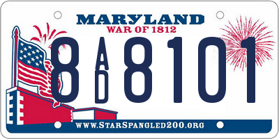 MD license plate 8AD8101