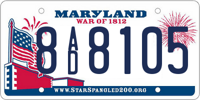 MD license plate 8AD8105
