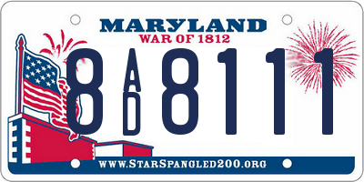 MD license plate 8AD8111
