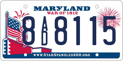 MD license plate 8AD8115