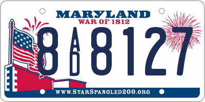 MD license plate 8AD8127