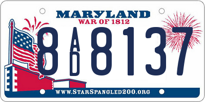 MD license plate 8AD8137