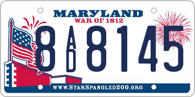 MD license plate 8AD8145