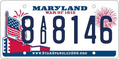MD license plate 8AD8146
