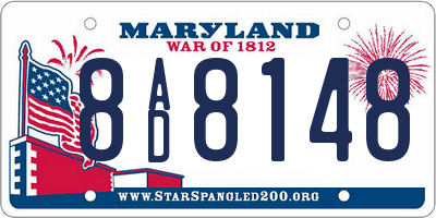 MD license plate 8AD8148