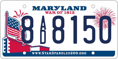 MD license plate 8AD8150
