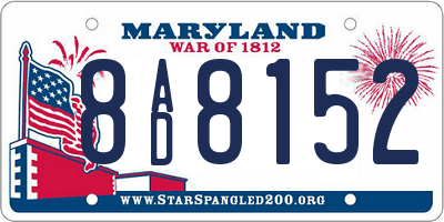 MD license plate 8AD8152
