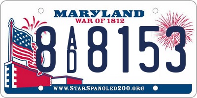 MD license plate 8AD8153