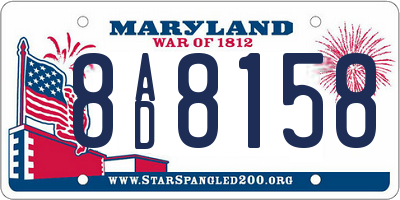 MD license plate 8AD8158