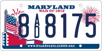 MD license plate 8AD8175