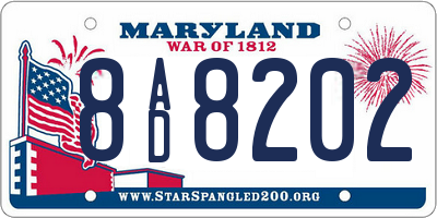MD license plate 8AD8202