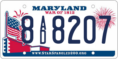MD license plate 8AD8207