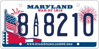 MD license plate 8AD8210