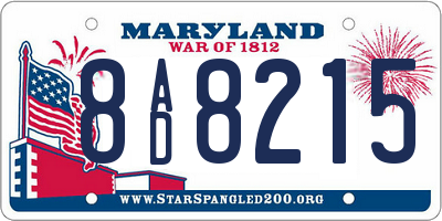MD license plate 8AD8215