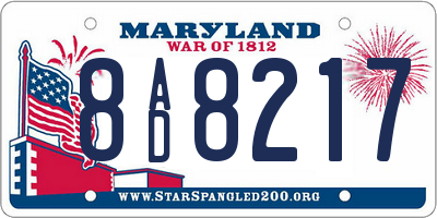MD license plate 8AD8217