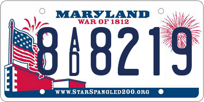 MD license plate 8AD8219