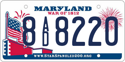 MD license plate 8AD8220